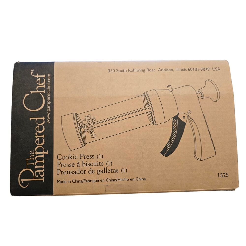 Pampered Chef Cookie Press 16 Different Disk Design NIB